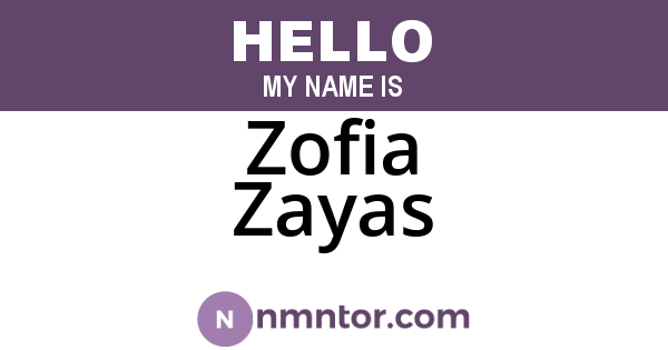 Zofia Zayas