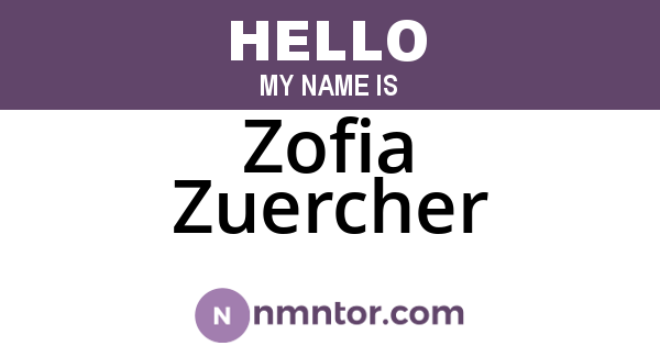 Zofia Zuercher