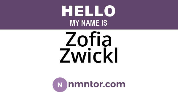 Zofia Zwickl
