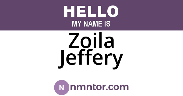 Zoila Jeffery