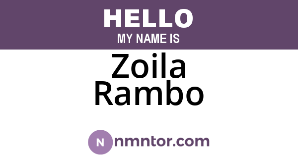 Zoila Rambo