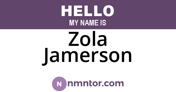 Zola Jamerson