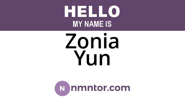 Zonia Yun