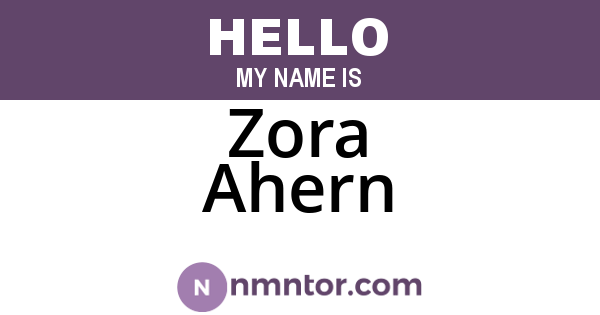 Zora Ahern
