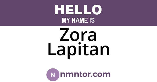 Zora Lapitan