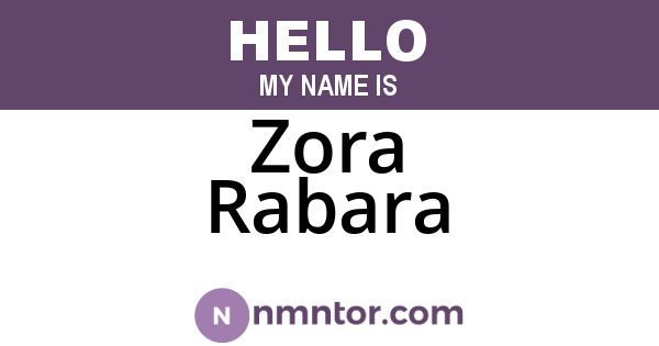 Zora Rabara