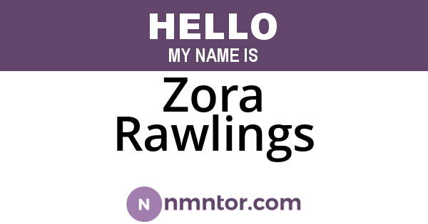 Zora Rawlings