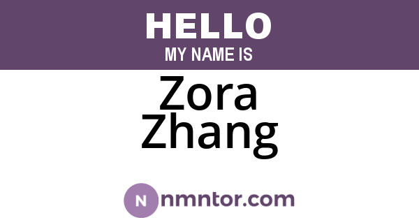 Zora Zhang