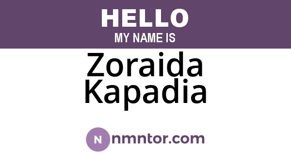 Zoraida Kapadia
