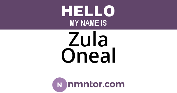 Zula Oneal
