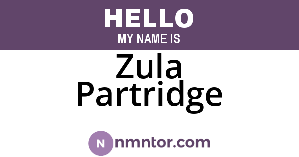 Zula Partridge