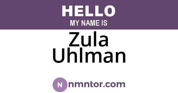 Zula Uhlman
