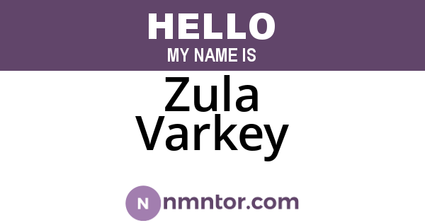 Zula Varkey