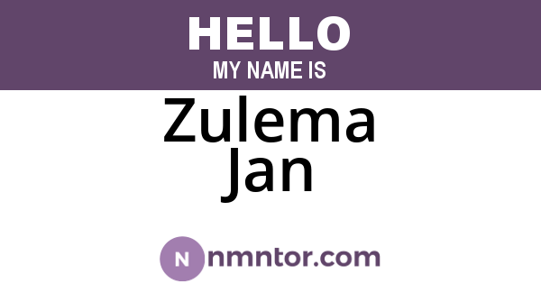 Zulema Jan