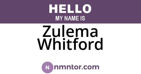Zulema Whitford