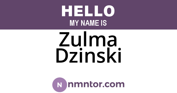 Zulma Dzinski