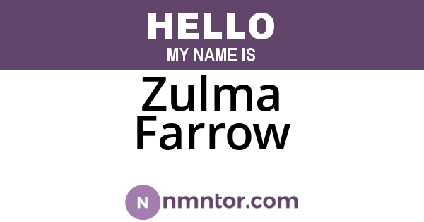 Zulma Farrow