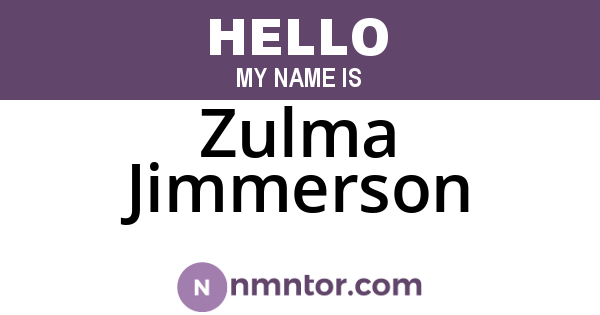 Zulma Jimmerson