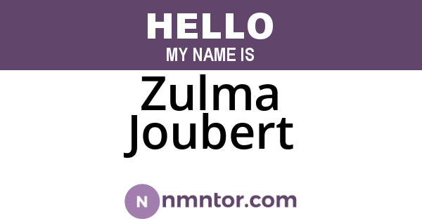 Zulma Joubert