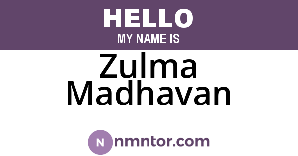 Zulma Madhavan