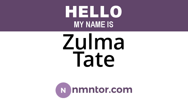 Zulma Tate