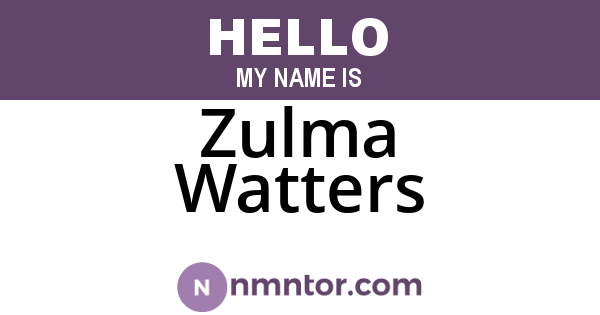 Zulma Watters